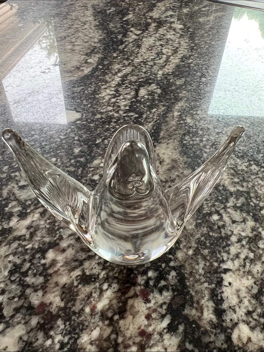 Clear Glass Bird Figurine - Decorative Sculpture